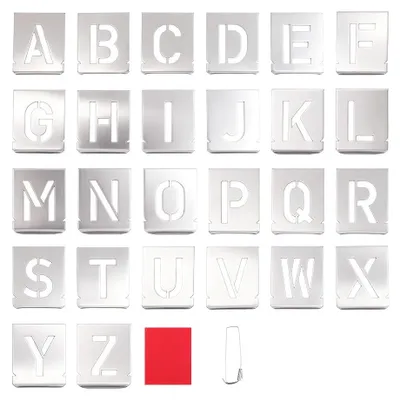 Image de Solidchoice - Ensemble de 26 pochoirs réutilisables pour lettres, 50 mm, de A à Z