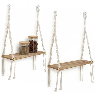 Imagen del producto de Decoración bohemia para la pared, con cuerda trenzada, juego de 2 unidades