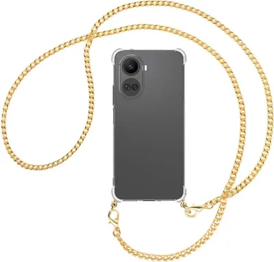 Produktbild von Handykette Backcover-Schutzhülle mit Band (Metall goldfarben) für Huawei nova 10 SE (BNE-LX1,LX3) - goldfarbene Kette