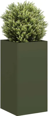 Produktbild von CLORIS Pflanzkübel Olivgrün 40x40x80 cm Kaltgewalzter Stahl - Beete 2249