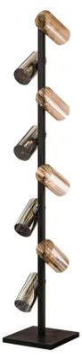 Obrázok produktu pre FURNLUX Stojaca lampa valec strieborná a zlatá a čierna 30 cm / Hlavná farba: čierna / Rozmery: 30 x 175 x 30 cm