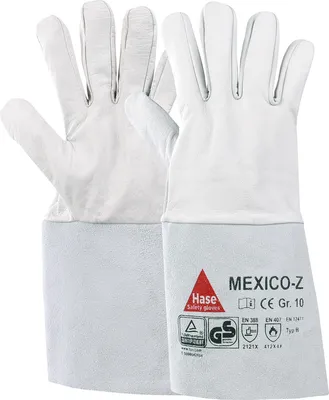Produktbild von Hase Mexico-Z Schweißerhandschuh aus Ziegennappaleder mit Flügeldaumen Größe 11 10 Stk
