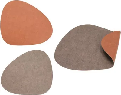 Produktbild von 4 Stück Platzsets 45 x 36 cm meliert Cognac Braun zum Wenden