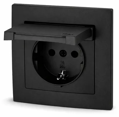 Produktbild von Unterputz Steckdose IP44 I Aqua ET-1 schwarz