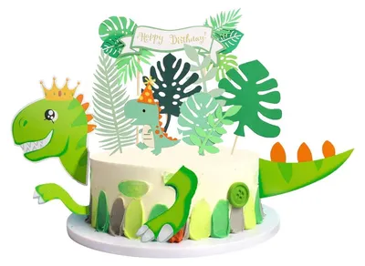 Produktbild von Dino Tortendeko für Geburtstagstorte Dinosaurier 8 Stück Party Cake Topper