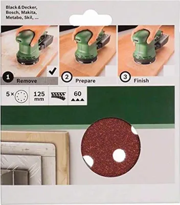 Produktbild von Bosch 5 tlg. Schleifblatt Set Ø 125 mm, K 60 Zubehör Exzenterschleifer