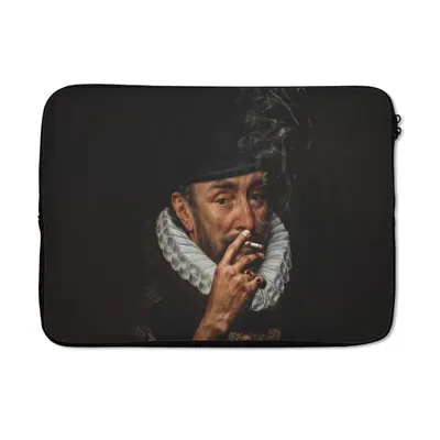 Produktbild von MuchoWow® Laptop Hülle 14 ZollWilhelm von Oranien - Adriaen Thomasz - Zigaretten Laptoptasche - Laptoptasche - Stoßsicher - Schutzhaube