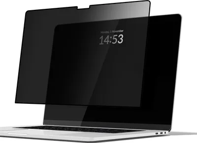 Produktbild von Mobilize Privacy Screen MacBook Pro 16 Zoll (2021-2026) Panzerglas Gehärtetes Glas Displayschutz Privacy - Schwarz Model A2485 / A2780 / A2991 / A3186 / A3428 / A3429