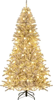 Image de Sapin de Noël artificiel de 210 cm, floqué de neige, 350 LED
