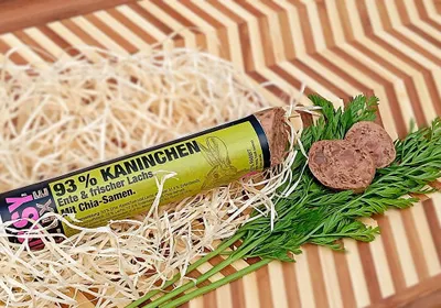 Obrázek produktu pro Fleischeslust 15035, Dospělý jedinec, Kachna, Králík, Losos, 100 g, Bez umělých barviv