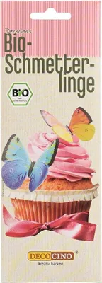 DEKORACYJNE MOTYLE WAFLOWE 3D BIO (6 szt.) 2 g - DECOCINO