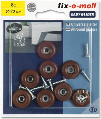 Produktbild von Universal-Gleiter Easyglider fix-o-moll rund 22mm S braun