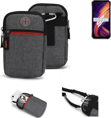 Produktbild von K-S-Trade Holster Gürteltasche kompatibel mit Ulefone Armor 11 5G Handy Tasche Schutz Hülle grau Zusatzfächer 1x