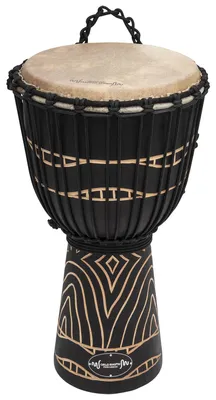 Immagine prodotto di Tamburo djembe in mogano con intaglio in legno unico