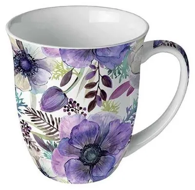 Porzellanbecher 400 ml, Bone China, Tasse, Lila Traum