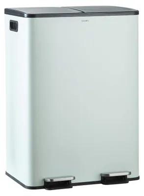 Obrázek produktu pro Kbel na odpad 60 litrů - Koš na odpad - Kontejner na odpad - Odpadkový kontejner - Kontejner na tříděný odpad - Dvojitý kontejner, 2 x 30 litrů