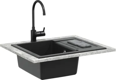 Produktbild von vidaXL Waschbecken Schwarz 620 x 500 mm 80% Quarz und 20% Harz