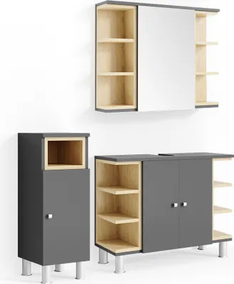 Produktbild von Badmöbel-Set Vicco Aquis Anthrazit 3 Teile, Model 36249