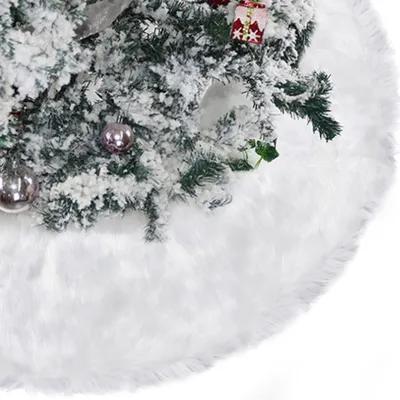 Immagine prodotto di Decorazione in peluche a forma di albero di Natale, colore bianco, altezza 78 cm