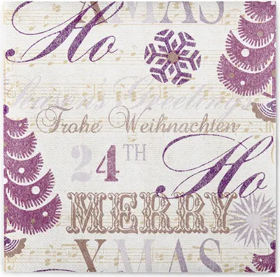Produktbild von Sovie HORECA Weihnachtsserviette Xmas-Greetings in Braun aus Linclass® Airlaid 40 x 40 cm, 50 Stück