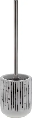 Produktbild von Spirella WC Bürste Toilettenbürste Klobürste "Trait" Steingut 9,5 x 36 cm - Schwarz/Weiß