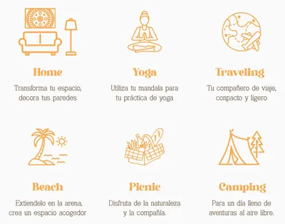 Imagen del producto de Alfombra de pared Mandala, 100% algodón, grande, de color azul y amarillo, para meditación