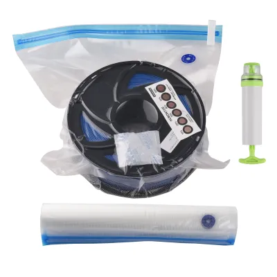 Produktbild von eSUN Vakuum-Aufbewahrungsbeutel-Kit fuer FDM 3D-Drucker Filament Vakuumkompression Verdickte platzsparende Beutel Wiederverwendbarer Trockenbeutel mit Handpumpen-Verschlussklammern Feuchtigkeitsanzeigekarten Versiegelungsbeutel