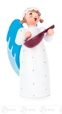 Produktbild von Engel mit Mandoline stehend  Höhe ca 7 cm NEU