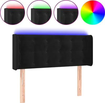 Produktbild von vidaXL LED Kopfteil Schwarz 93x16x78/88 cm Samt