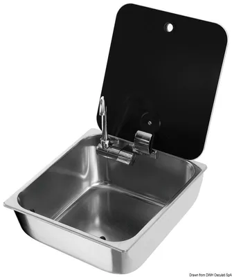 Produktbild von Spüle mit getöntem Glasdeckel 325x350 mm - Osculati 50.187.45