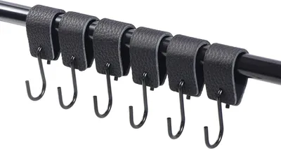 Produktbild von Haken zum Aufh?ngen Lederhaken Metall Kleiderhaken ohne Bohren Haken 6 Stš¹ck