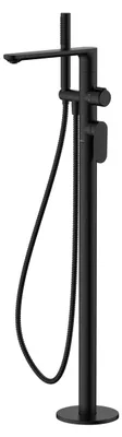 Produktbild von AVAPAX | Freistehende Badewannenarmatur aus Messing - 240 mm Ausladung - Schwarz matt - Mit Handbrause