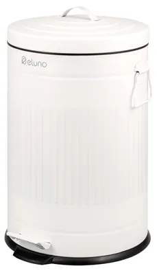 Image de eluno Poubelle VINTAGE, poubelle à pédale, capacité 20 litres en métal blanc