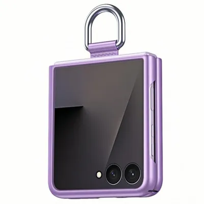 Image de Coque pour Samsung Galaxy Z Flip 7, Protection Rigide Anti-Rayures Antichoc avec Boucle - Violet