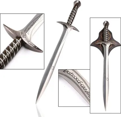 Immagine prodotto di Spada Bilbo Baggins Sting "Sting" ispirata a Lo Hobbit 72,5 cm, spada decorativa da collezione con supporto da parete JT6198S