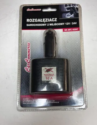 Zdjęcie produktu dla Rozgałęziacz Zapalniczki Samochodowej 12V 2 Porty USB