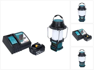Zdjęcie produktu dla Makita DMR 055 RM1 akumulatorowy radiotelefon 18 V FM z latarką 360° + 1x akumulator 4,0 Ah + ładowarka