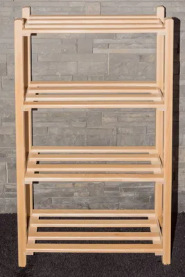 Produktbild von Schuhregal Buche Vollholz massiv natur Junco 223 - Abmessungen: 100 x 58 x 28 cm (H x B x T)