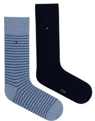 Obrázok produktu pre Tommy Hilfiger – ponožky pre mužov, pruhované (balenie po 2 páry) NA974 (43 EU – 47 EU) (námornícka modrá/modrá)