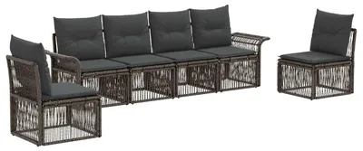 Produktbild von vidaXL Gartensofa-set 6 stk. Grau Poly-Rattan