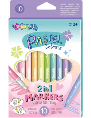 Obrázek produktu pro Oboustranné fixy 10 barev Pastel Colorino