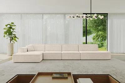 Produktbild von ALTDECOR Ecksofa in L-Form IREA-L3-v4 412x165x77 cm Beige Corner Sofa Eckcouch Couch Wohnlandschaft Cauchsofa