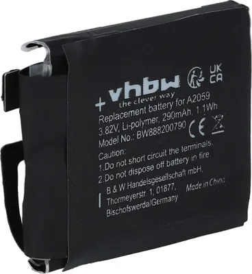 Produktbild von vhbw Akku kompatibel mit Apple Watch Serie 4 44mm, A1976 Smartwatch Uhr Fitnessarmband (290 mAh, 3,82 V, Li-Polymer)