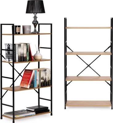 Produktbild von Modernes breites Holzregal mit 4 Regalböden LOFT
