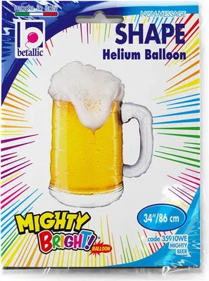 Produktbild von Geburtstags Folienballon Bierkrug 86 cm, zum Selbstaufblasen mit Helium oder Luft geeignet