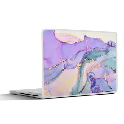 Produktbild von MuchoWow® Laptop Aufkleber Sticker Cover Gold - Marmor - Lila 40x30 cm - Laptop Dekoration - Selbstklebend
