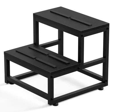 Trittstufe mit 2 Stufen, schwarz, 35x38x38 cm