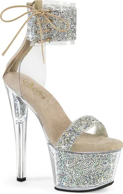 Produktbild von SKY-327RSI Damen Sandale von Pleaser, Silber Beige , EU 37, US 7