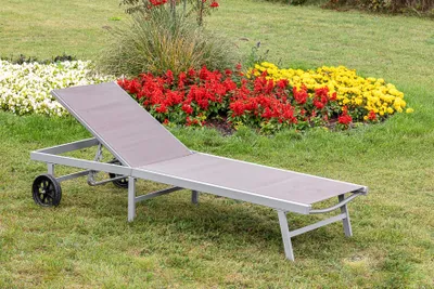 Produktbild von Merxx Aktionsliege "Tessin" - Aluminiumgestell mit Textilbespannung Taupe