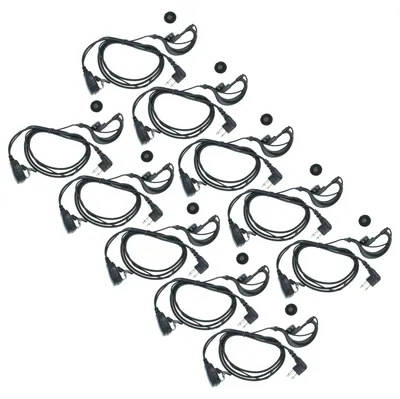 Produktbild von vhbw 10x Headset kompatibel mit Motorola GP88, GP300, GP73, GP600, GP68, CP040 Funkgerät - schwarz